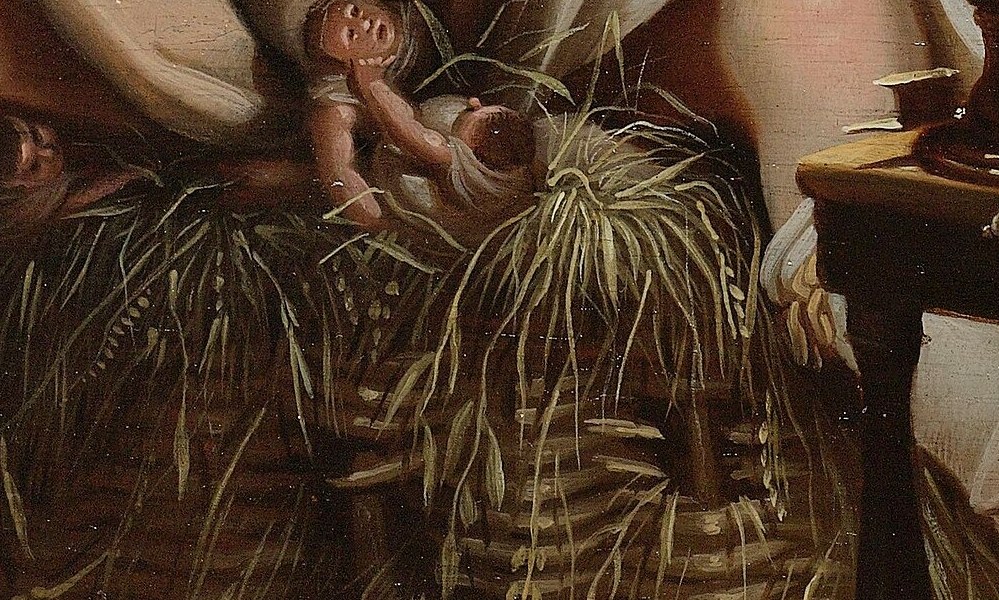 A neglected infant in a basket underscores the consequences.