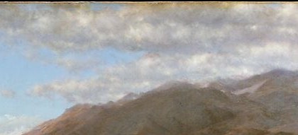 Spiritual and compositional apex; luminous white summit anchors the vertical hierarchy from dark earth to divine sky