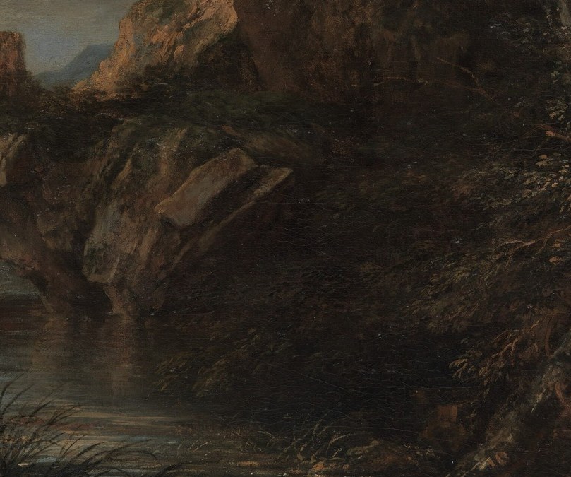 Look at the dark, wild landscape, a hallmark of his style.