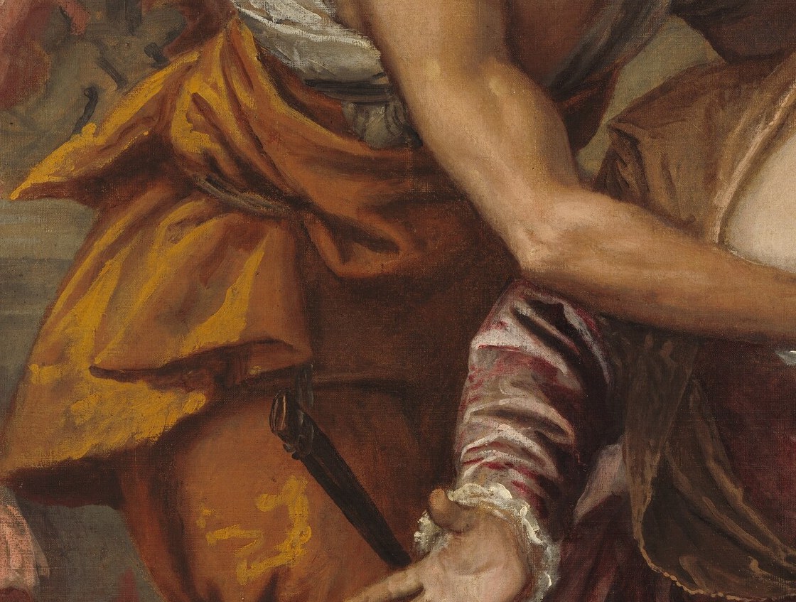 The executioner already has his hands on her neck.