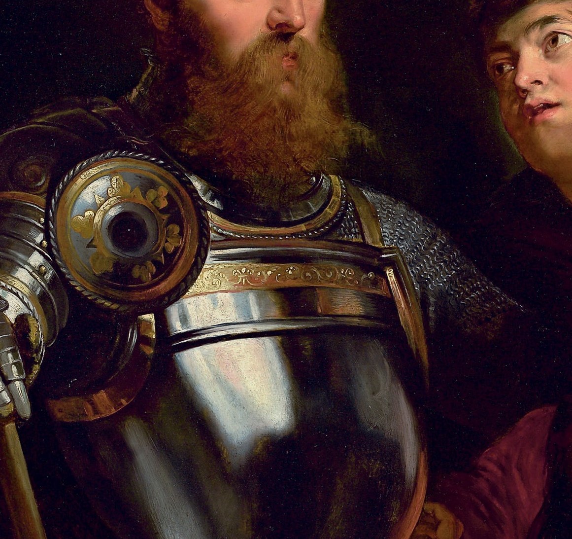 But his armor introduces him perfectly.