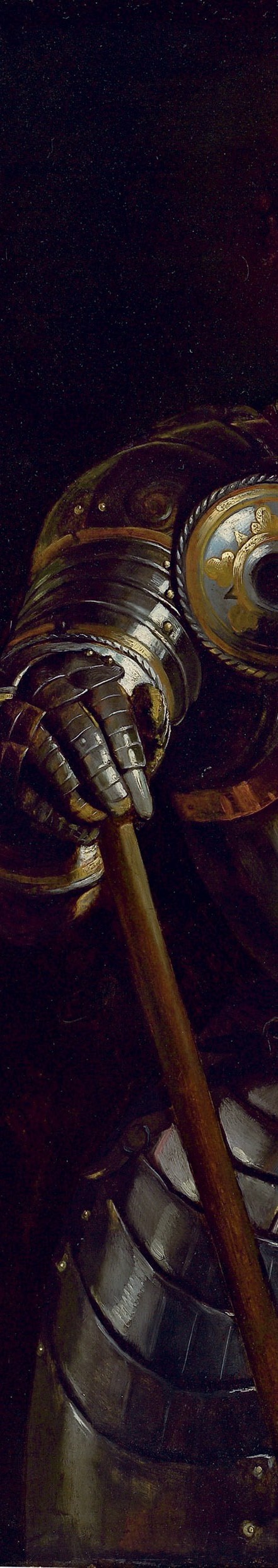 The vertical lance: the mark of a cavalry officer, not a foot soldier.