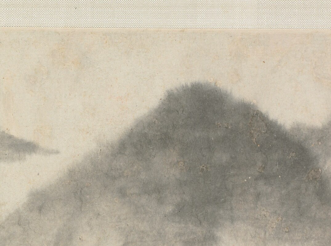 The painter is imitating Mi Fei, a master from 600 years before him.