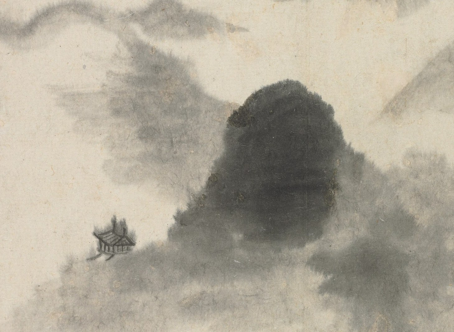 That texture is called a Mi dot: a wet horizontal brush pressed into silk.