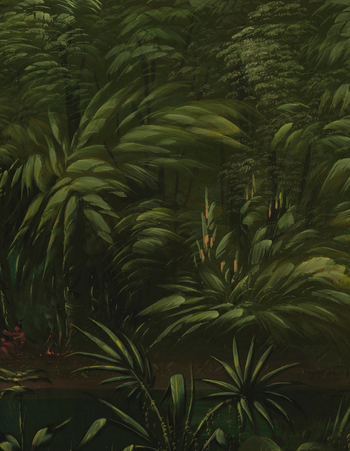 He worked in oil on card, a modest material for a grand landscape.