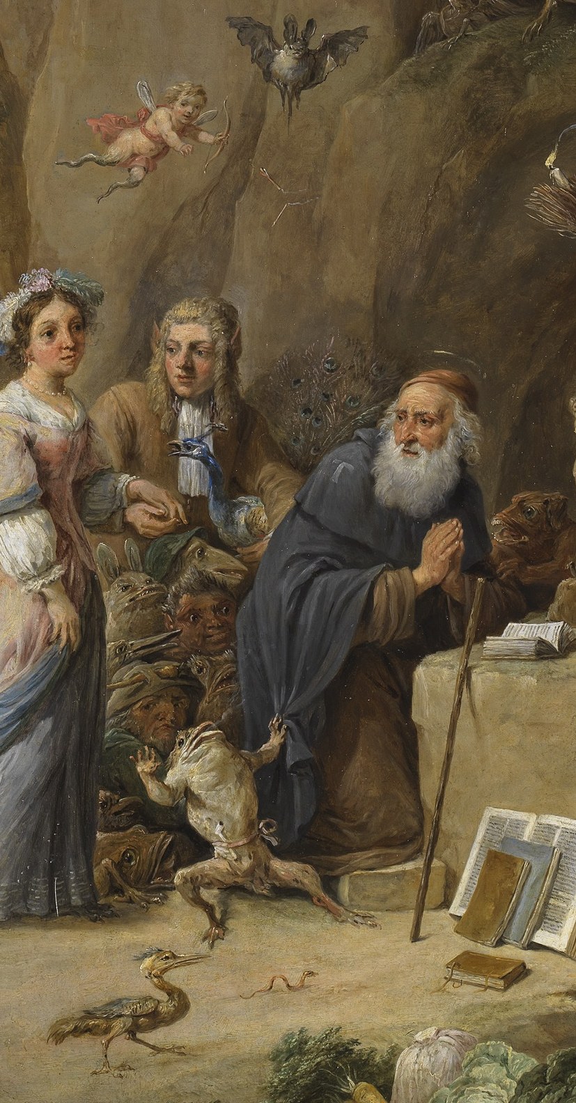 The spiritual protagonist: his rigid posture and averted gaze communicate resistance without a word , the whole painting pivots on his refusal