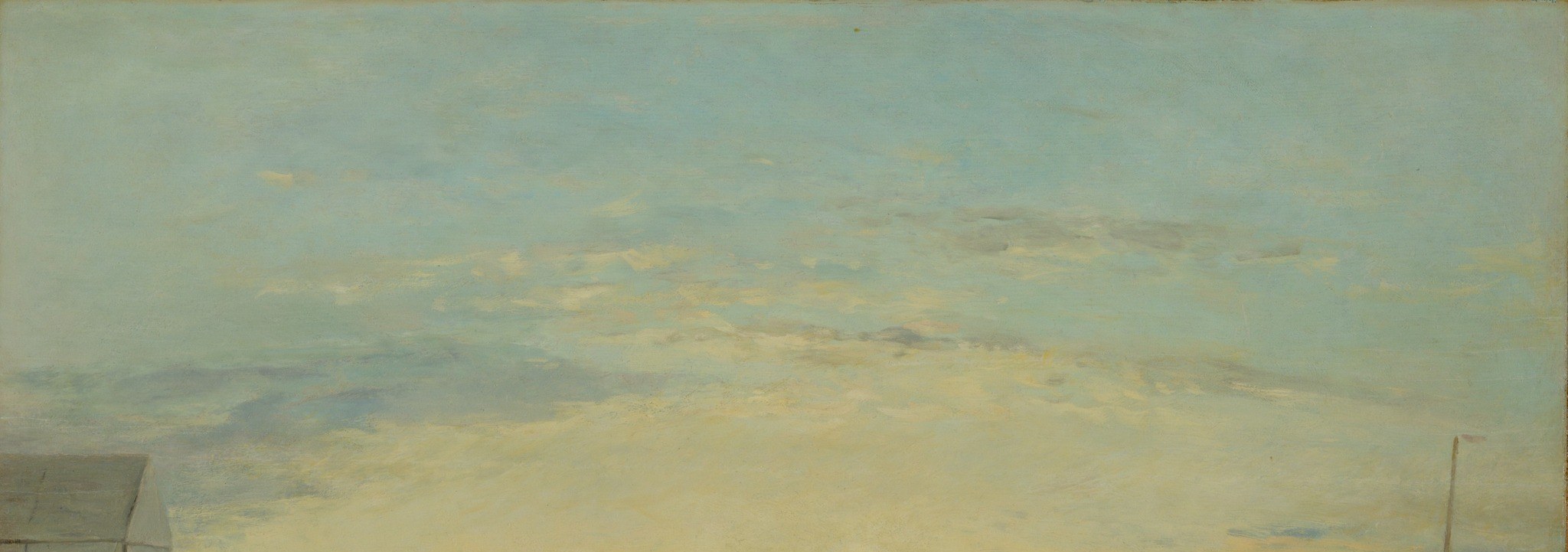 The soft, warm colors and atmospheric rendering capture the ephemeral beauty of a sunset, a key element of Boudin's work.