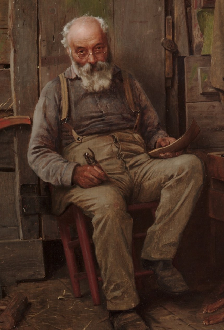 He often focused on the dignity of labor, like this boat builder.