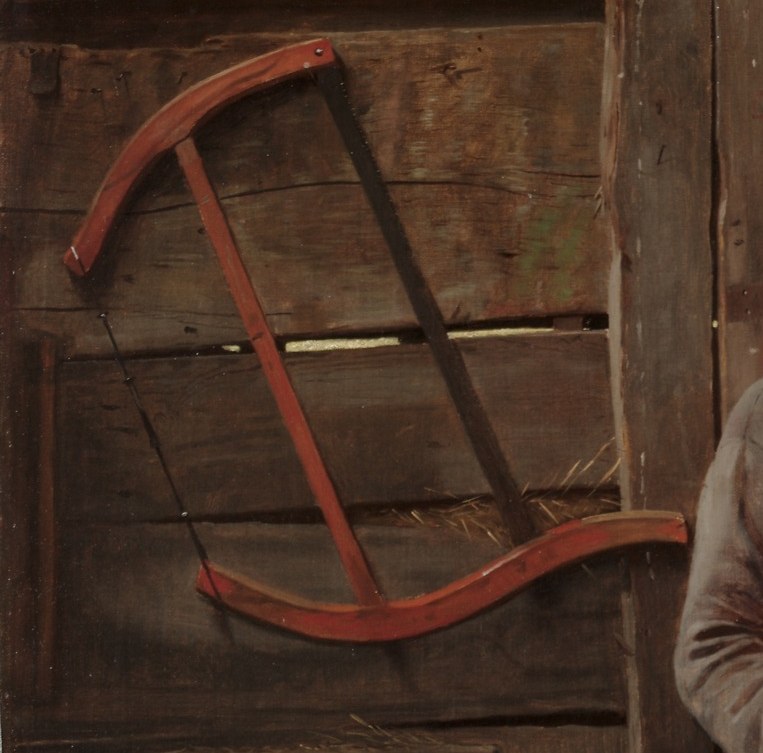 This abstract, sculptural object hints at the specific nature of boat building and the tools involved.