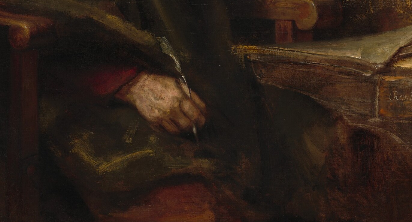 Paul's epistles defined Christian theology; the open text casts upward light onto his face and beard, making the book a literal source of illumination , a theological pun in paint.
