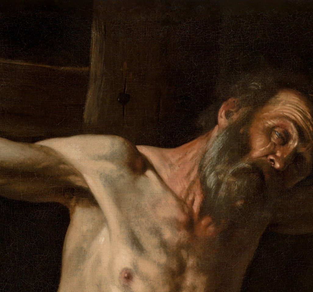 He begs God for martyrdom, not rescue , the open mouth and upward gaze encode the entire theological paradox of a saint who refuses salvation; a close-up reveals joy inside agony.