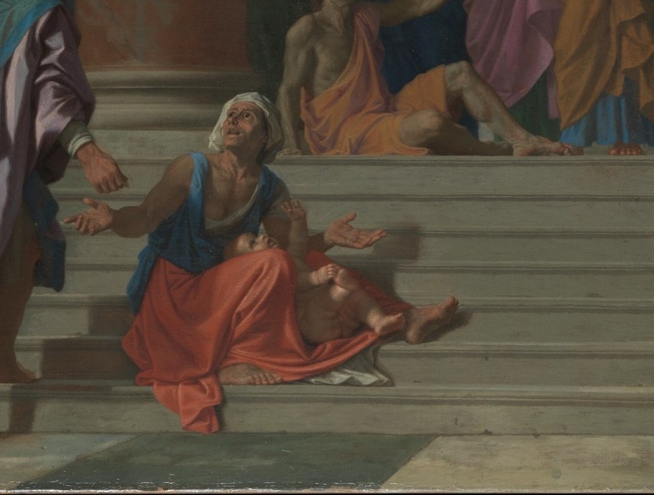 A biblical scene staged in a world without Christianity yet.