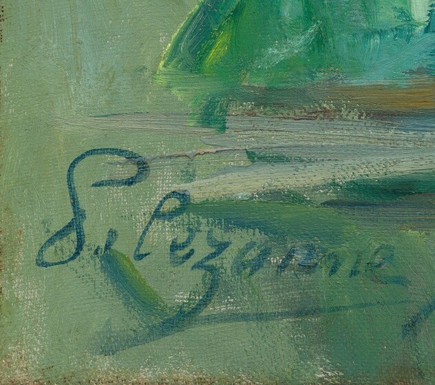 Now find the signature, lower left.