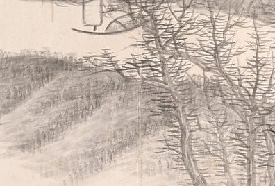 He used only dark, even ink tones to create these serene scenes.