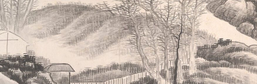 Yet, his twelve monthly landscapes radiate profound calm.