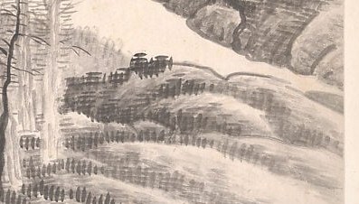 Look closely at the meticulous, fine lines of the rock formations.