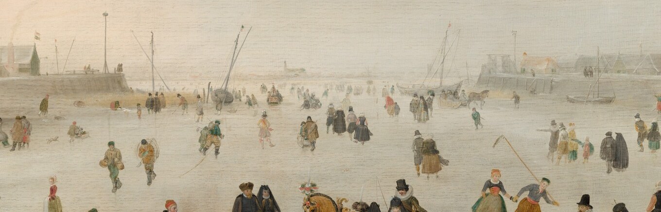 Dozens of tiny individual figures each have their own posture and implied story , the painting rewards extended looking as new vignettes emerge