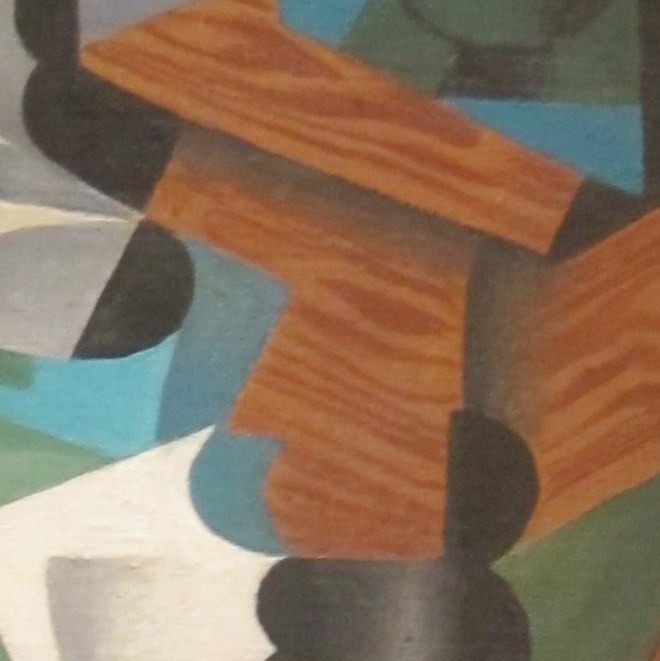 He combined smooth paint with textured brushstrokes for subtle relief.