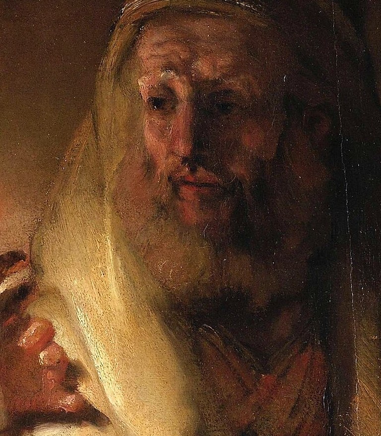 There, Jesus turns, looking back at Peter in this moment.