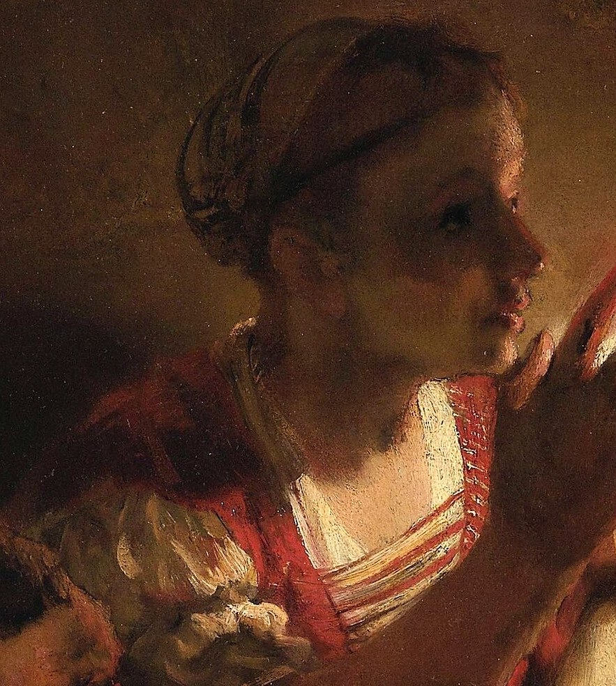 Her accusatory finger and intense gaze directly confront Peter, driving the narrative.