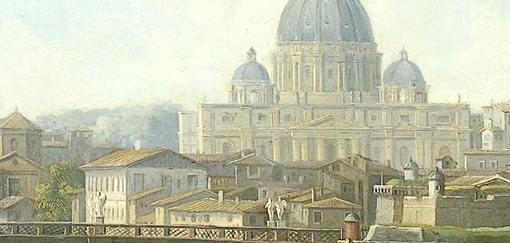 The grand dome of St. Peter's Basilica is a prominent landmark, representing religious and architectural grandeur.