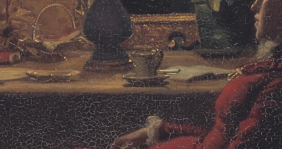 The scene is filled with objects of their domestic life.