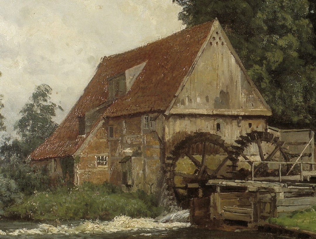 The central structure, showing its age and function, anchors the scene.