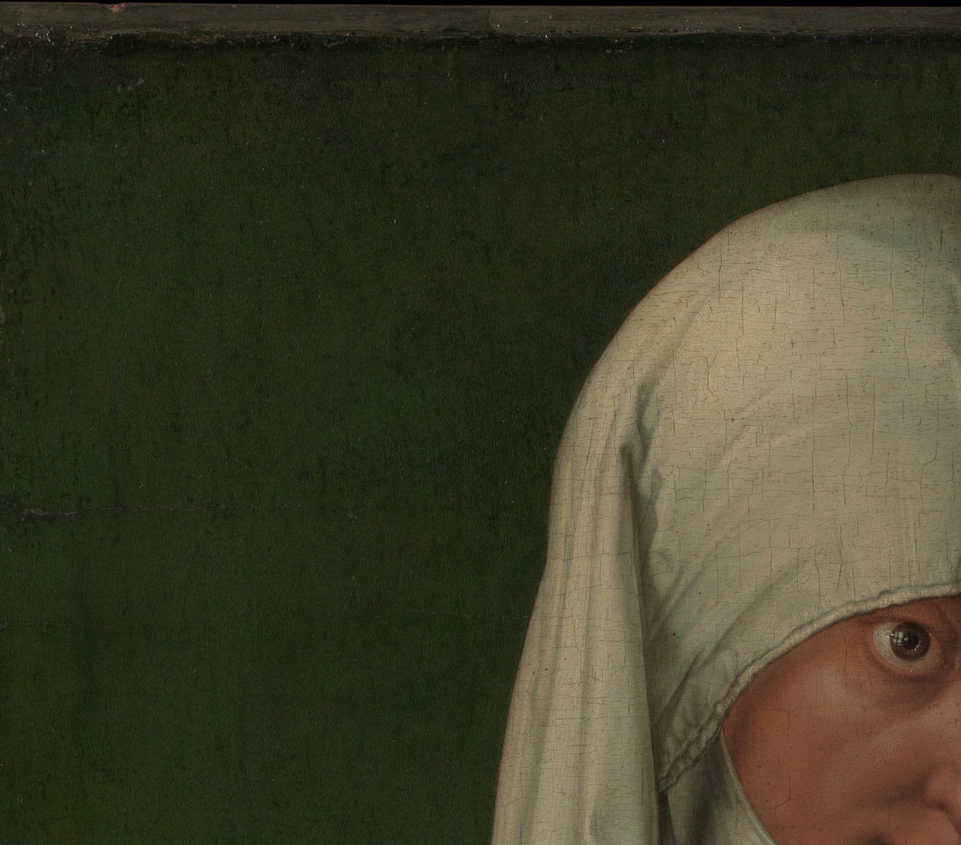 Softly lined with age, her gaze drops toward grandchild and daughter simultaneously , the composure of a woman who understands what this infant will cost her daughter.
