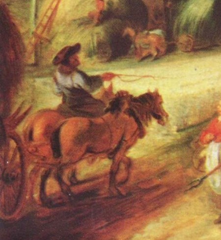 His presence suggests a journey or a pastoral life, grounding the scene in human activity.