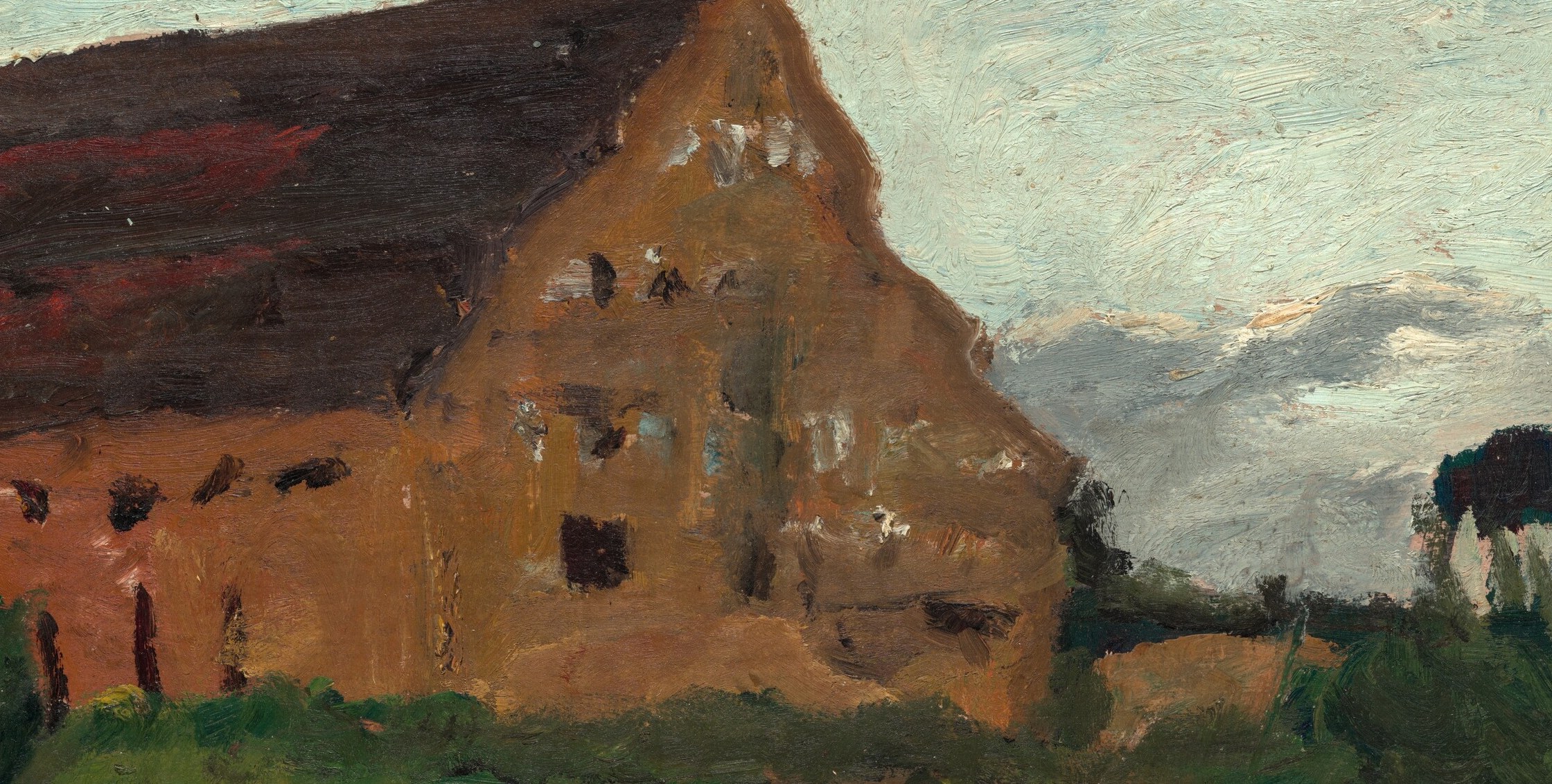 She often depicted stark, expressive forms, like this factory building.