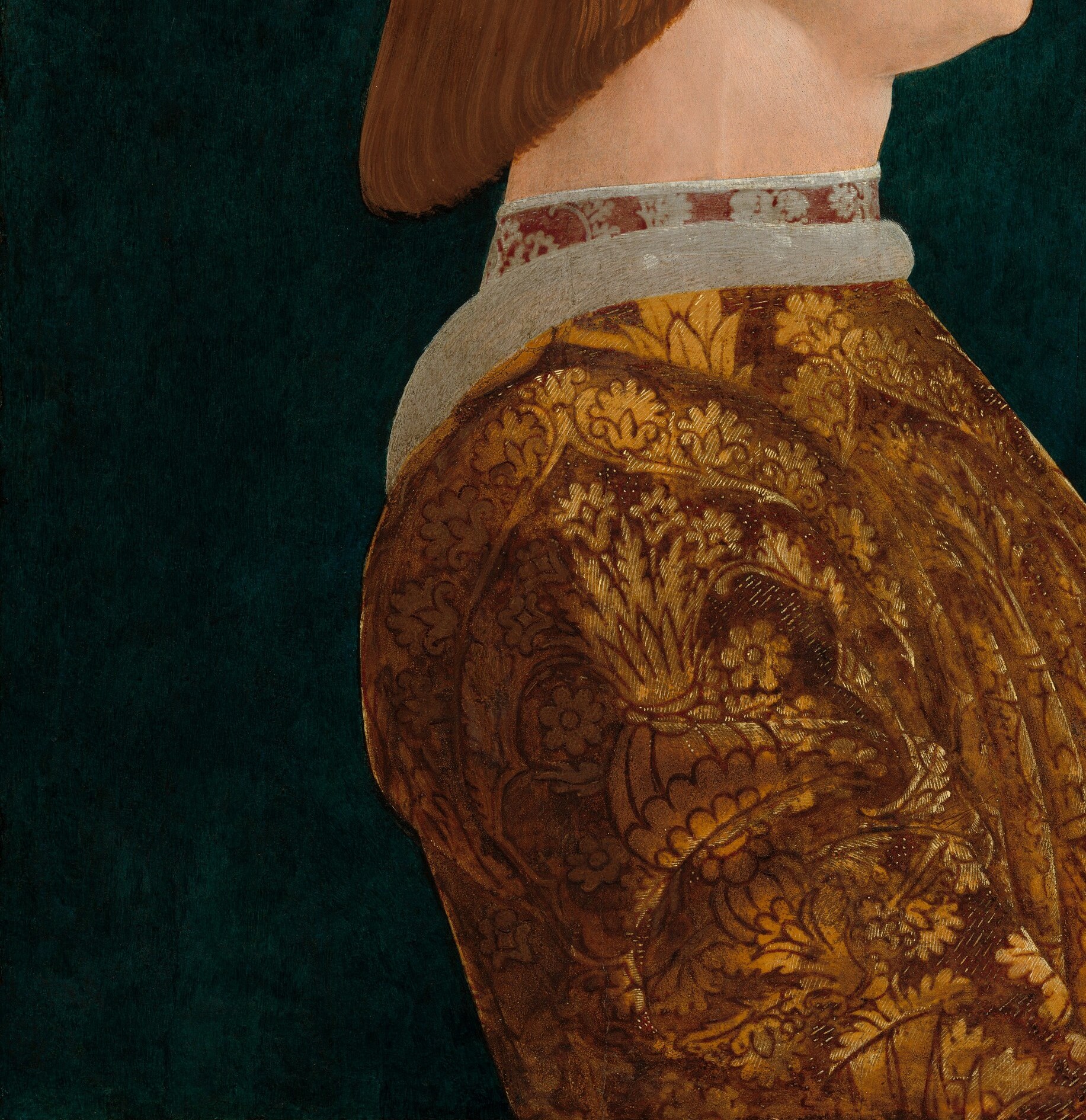 And this gold brocade? Lucchese silk, worth a fortune.
