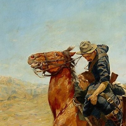 He called this painting My Bunkie. A bunkie is the man you share a tent with.