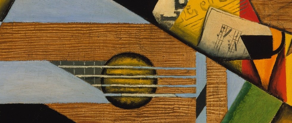 This painter broke objects into planes, like this guitar's body.