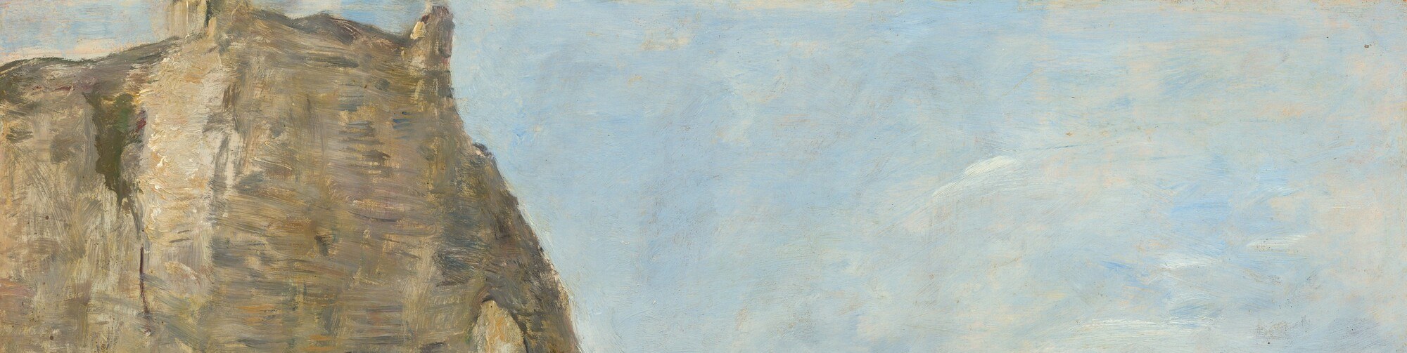 Boudin was called 'the master of skies' by Monet , this atmospheric envelope controls the entire mood; feathery horizontal strokes build luminosity without a single hard edge.