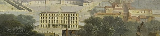 The central, imposing structure, suggesting wealth and status.