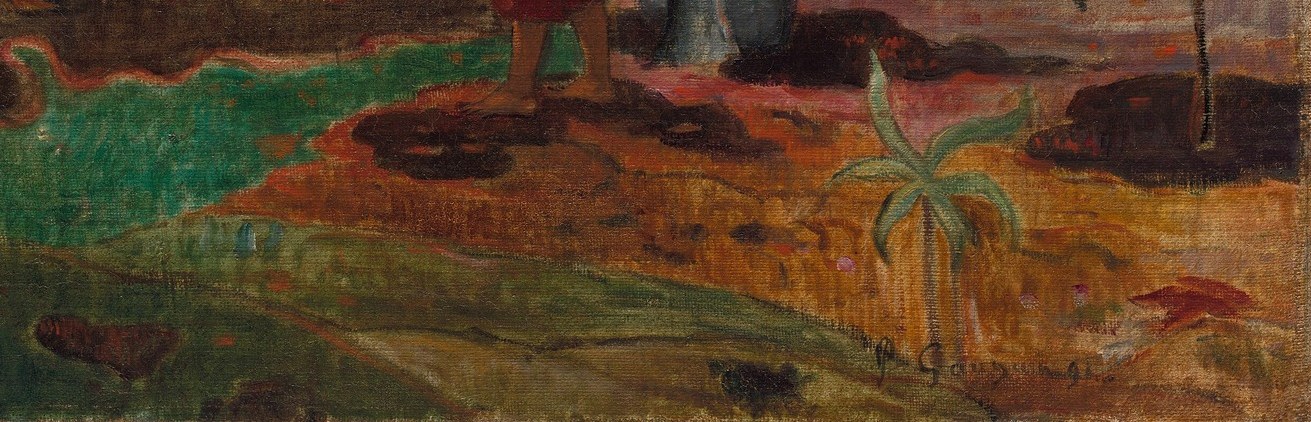 Here, women gather in a sunlit courtyard on reddish earth.