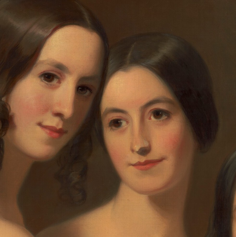 The middle sister's direct gaze hints at her engagement.