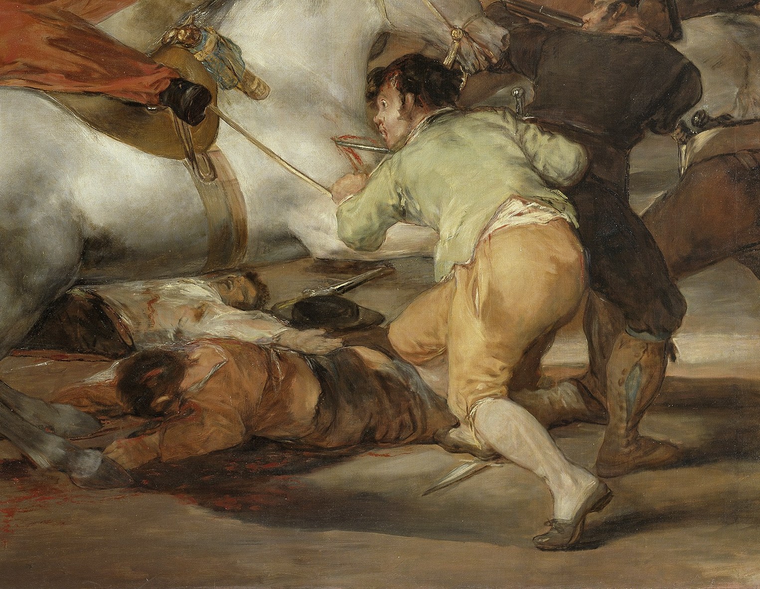 A civilian fighting back, showing the widespread nature of the revolt.