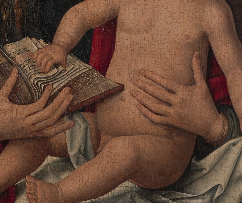 The white linen draped across his lap is a burial shroud in waiting.