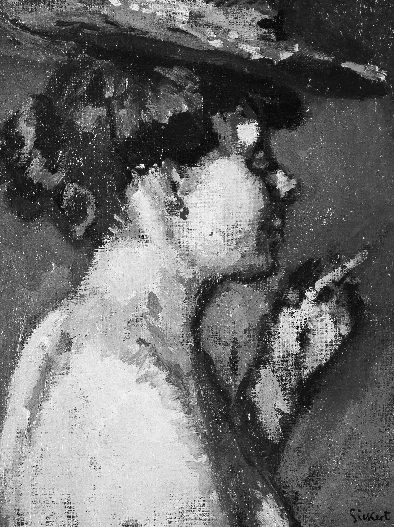 She turns away, a quiet moment in a busy life.