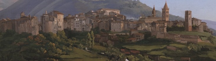 Shows the integration of human settlement into the dramatic landscape.