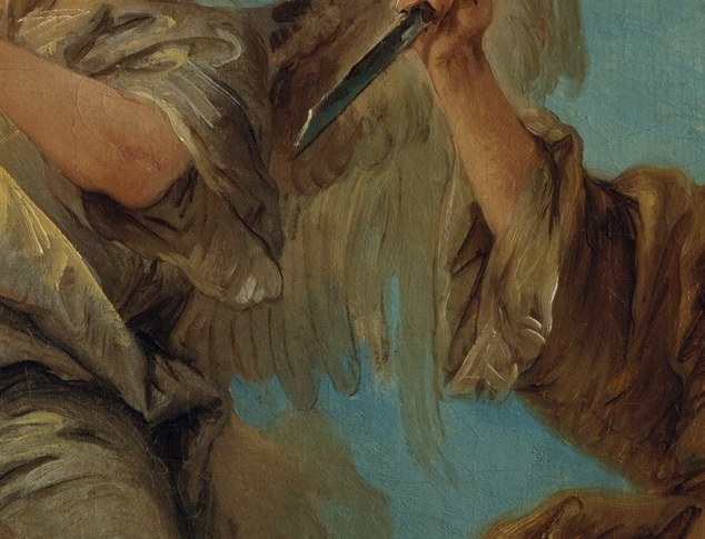 The knife stops here, by the angel's hand.