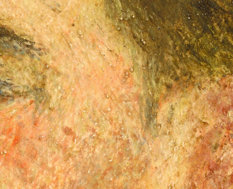 A startlingly bright accent of red against pale flesh and muted surroundings , a bold, almost fashionable coloristic choice that stops the eye mid-face and hints at Renoir's Rococo-influenced sensuality even in a male portrait.