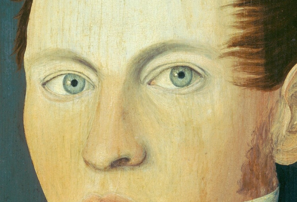 Look closely at his forehead, the brushstrokes are visible.