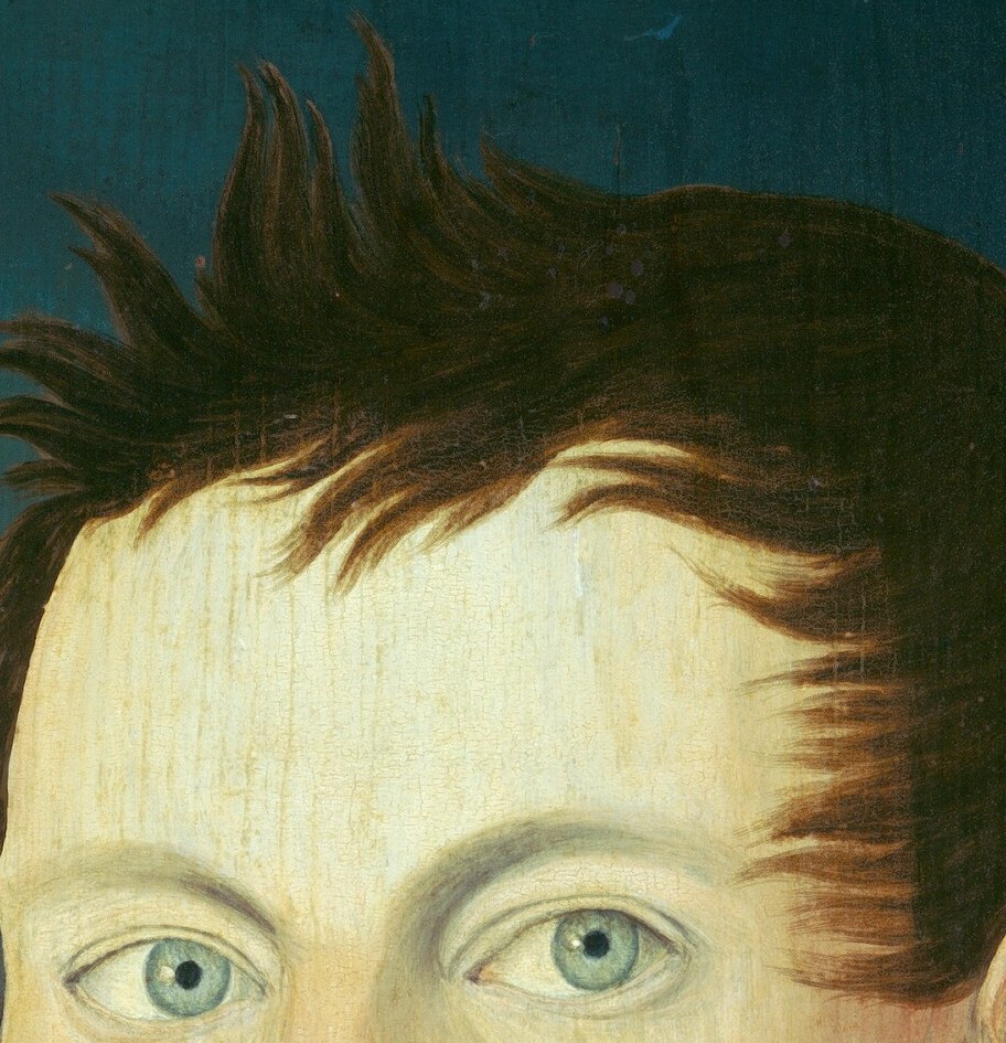 The hairstyle is indicative of the early 19th century and adds a touch of youthful energy to the otherwise formal portrait.