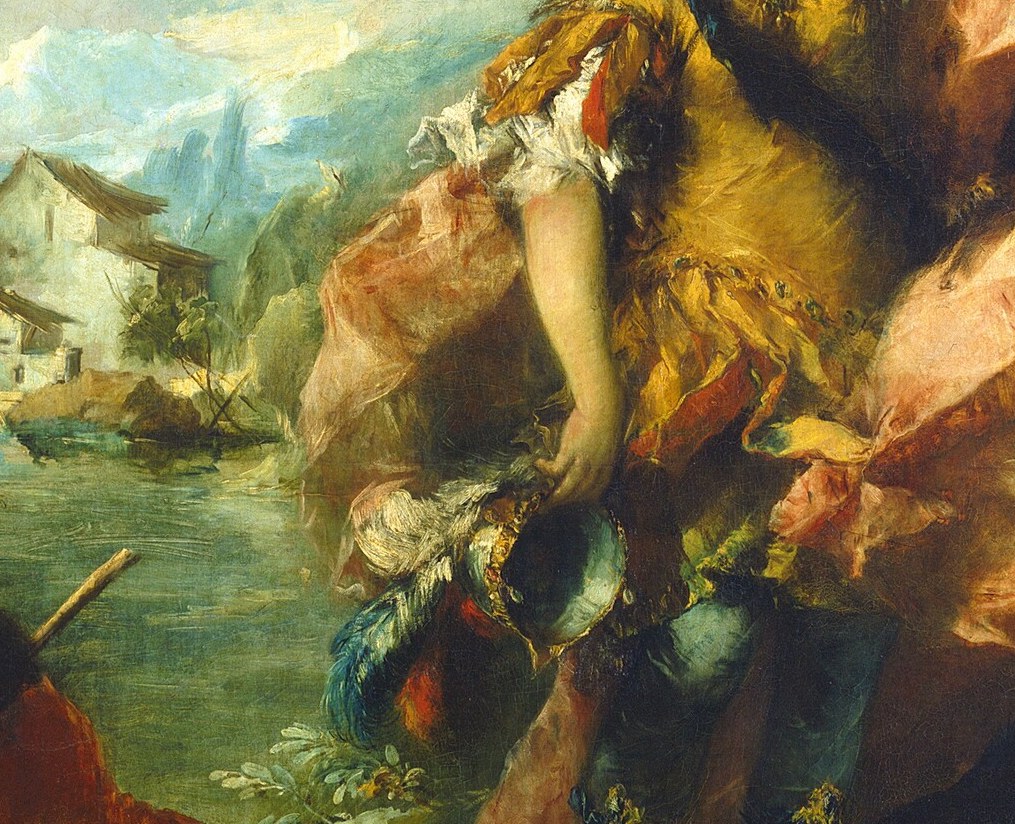 The woman, Erminia, fled battle to seek solace.