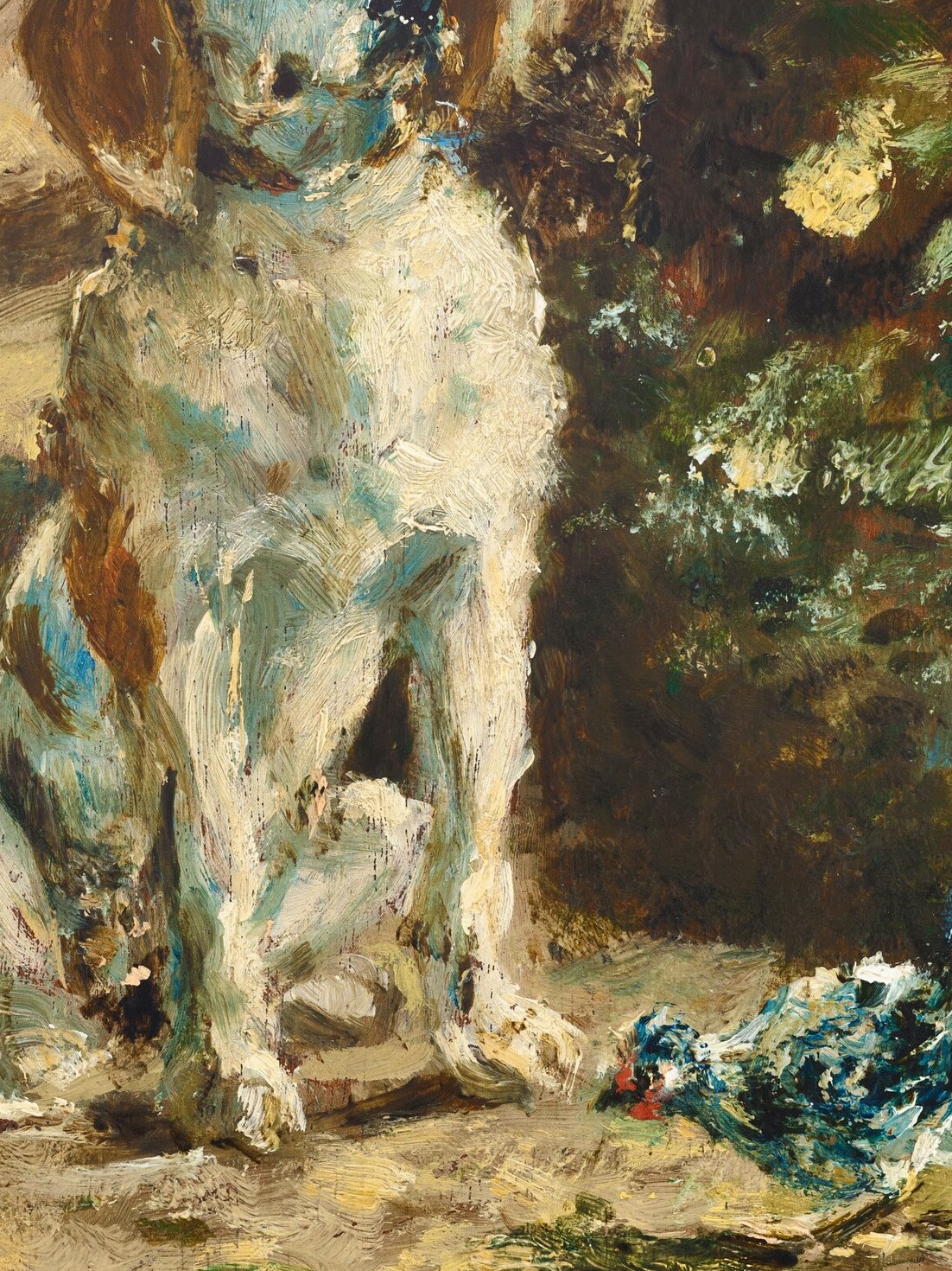 His own dog, Flèche, has a coat that looks touchable.