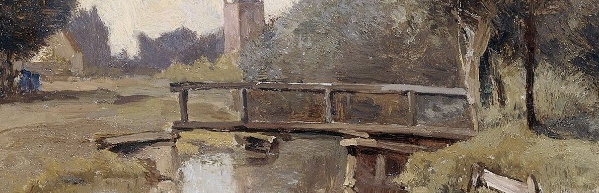 A central element connecting the two sides of the waterway, inviting the viewer's eye across the scene.
