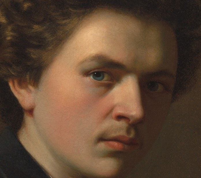 This self-portrait shows his youthful intensity.
