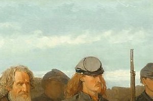 Eyes that hold Barlow's without submission; Homer used this to ask what the Union does with enemies who still believe in their cause , the face that made the painting famous